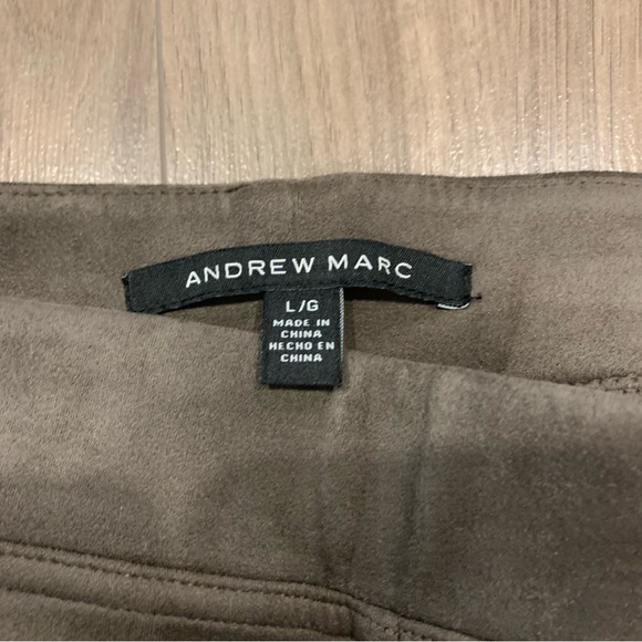 Andrew Marc Faux Suede Pull-On Pants Leggings Taupe - Picture 4 of 7
